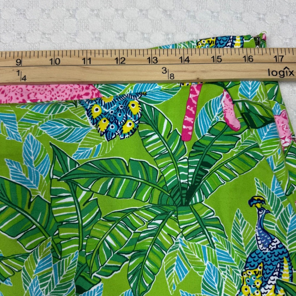 Polo Golf Ralph Lauren Skort Womens 8 Green Pink Tropical Leopard Statement - Picture 6 of 11